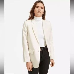 Everlane The Cotton-Linen Blazer - Bone - US 4
